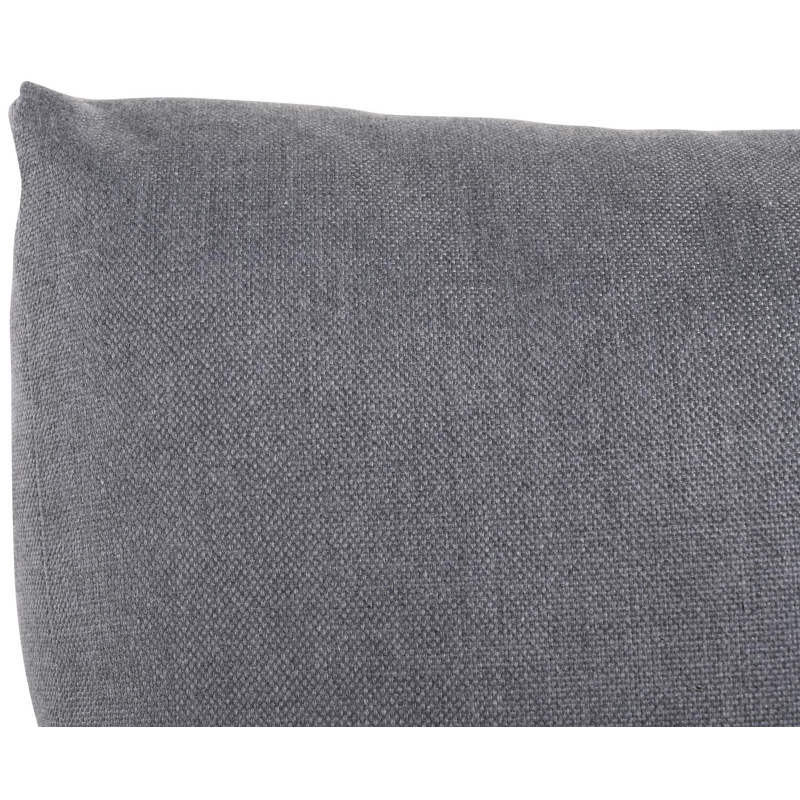 Fauteuil de jardin Caldela pièce intermédiaire en aluminium noir avec coussin en polyester gris