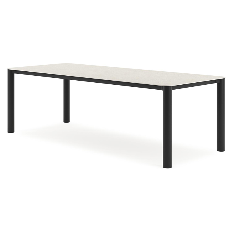 Orso tuintafel rechthoekig afgerond in zwart aluminium en volkeramiek shilin - L 240 x B 100 x H 73.5 cm