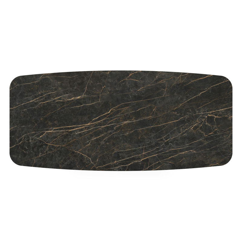 Table de jardin Cesano en aluminium noir et céramique pleine black obsession - Lg 255 x Larg. 115 x H 75 cm