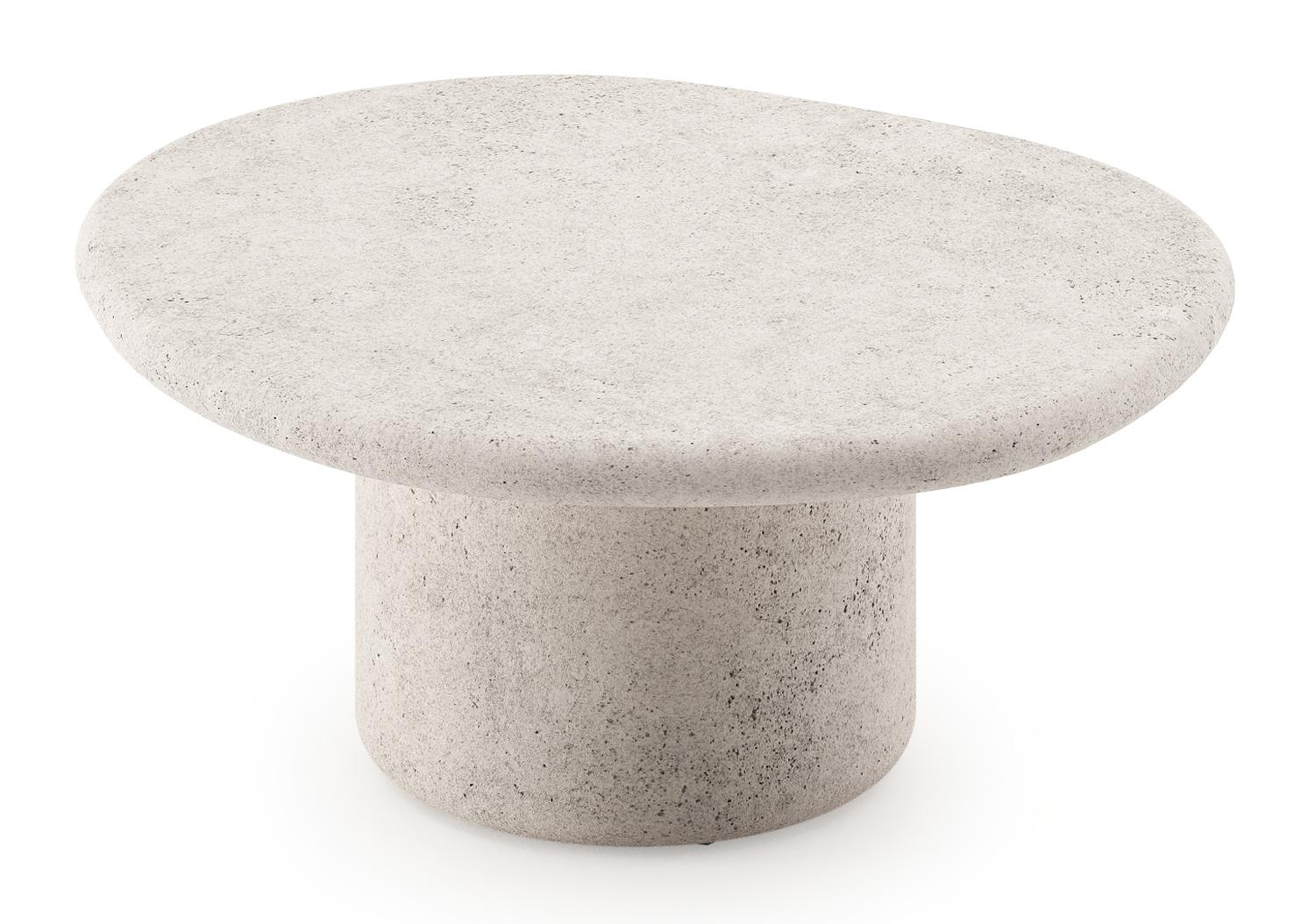 Table de basse Globo en béton beige - Dia. 80 x H 33 cm
