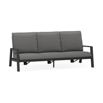 Cirello loungebank 3-zit in zwart aluminium met savane tornado all weather sunbrella® luxe kussen