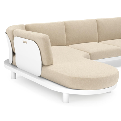 Donato loungehoek in wit aluminium met all weather cosytica Althea Chalk kussen