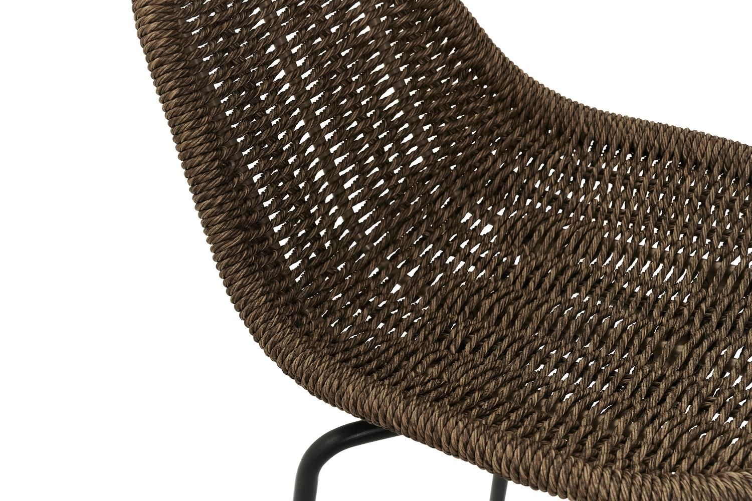 Pagino tuinstoel in wit aluminium en koffie wicker