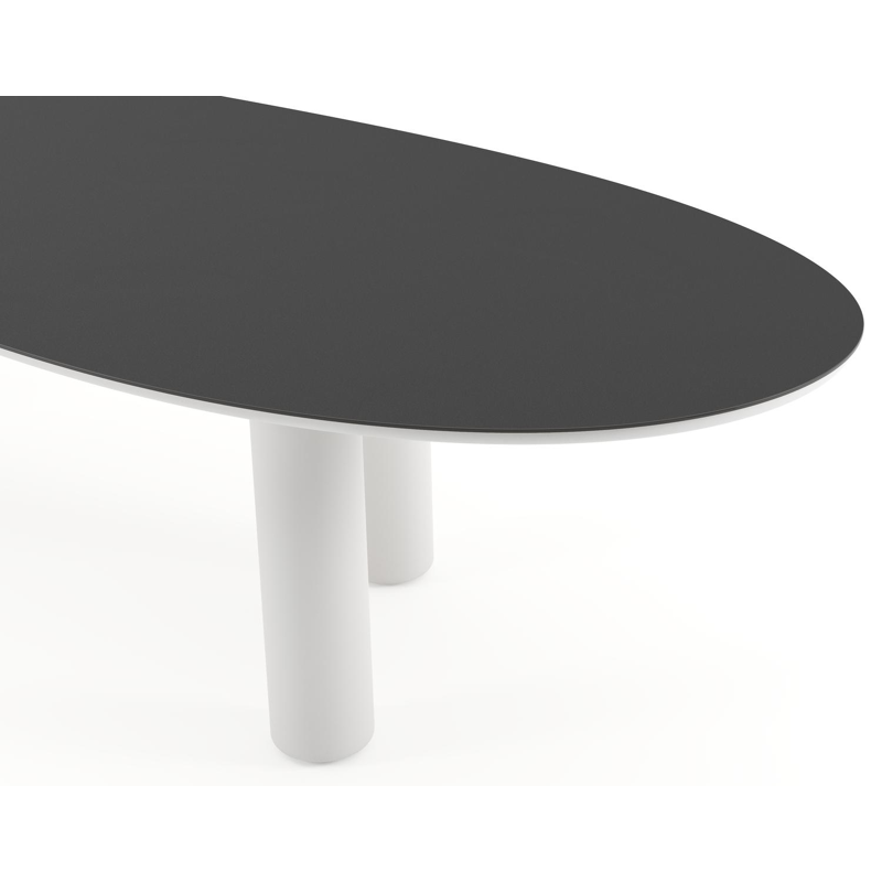 Amico tuintafel organisch in wit aluminium en volkeramiek Nero Black - L 320 x B 120 x H 73.5 cm