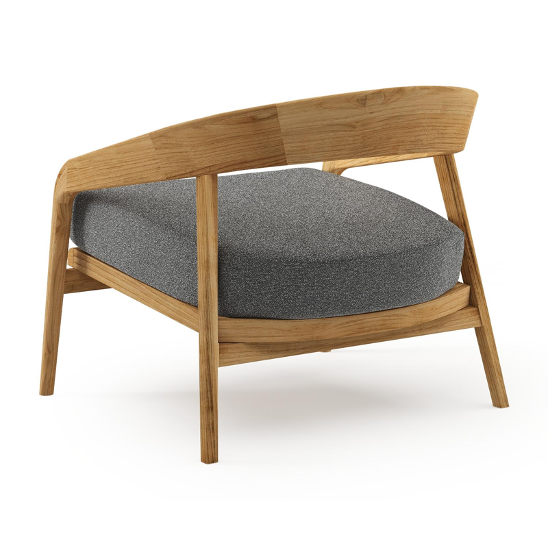 Lacrima loungestoel in teak met catania black all weather Cosytica kussen