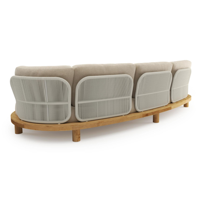 Donato loungebank in teak met althea chalk all weather cosytica kussen
