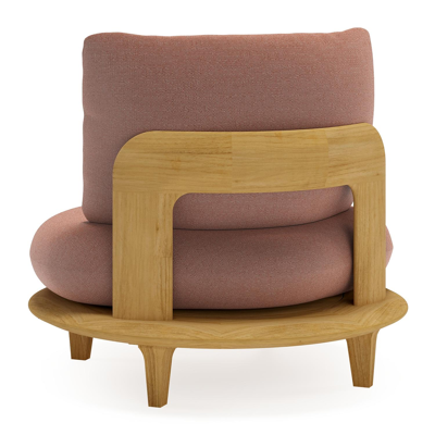 Fauteuil de jardin Bomero en teck et coussins en all weather sunbrella® luxe savane rust