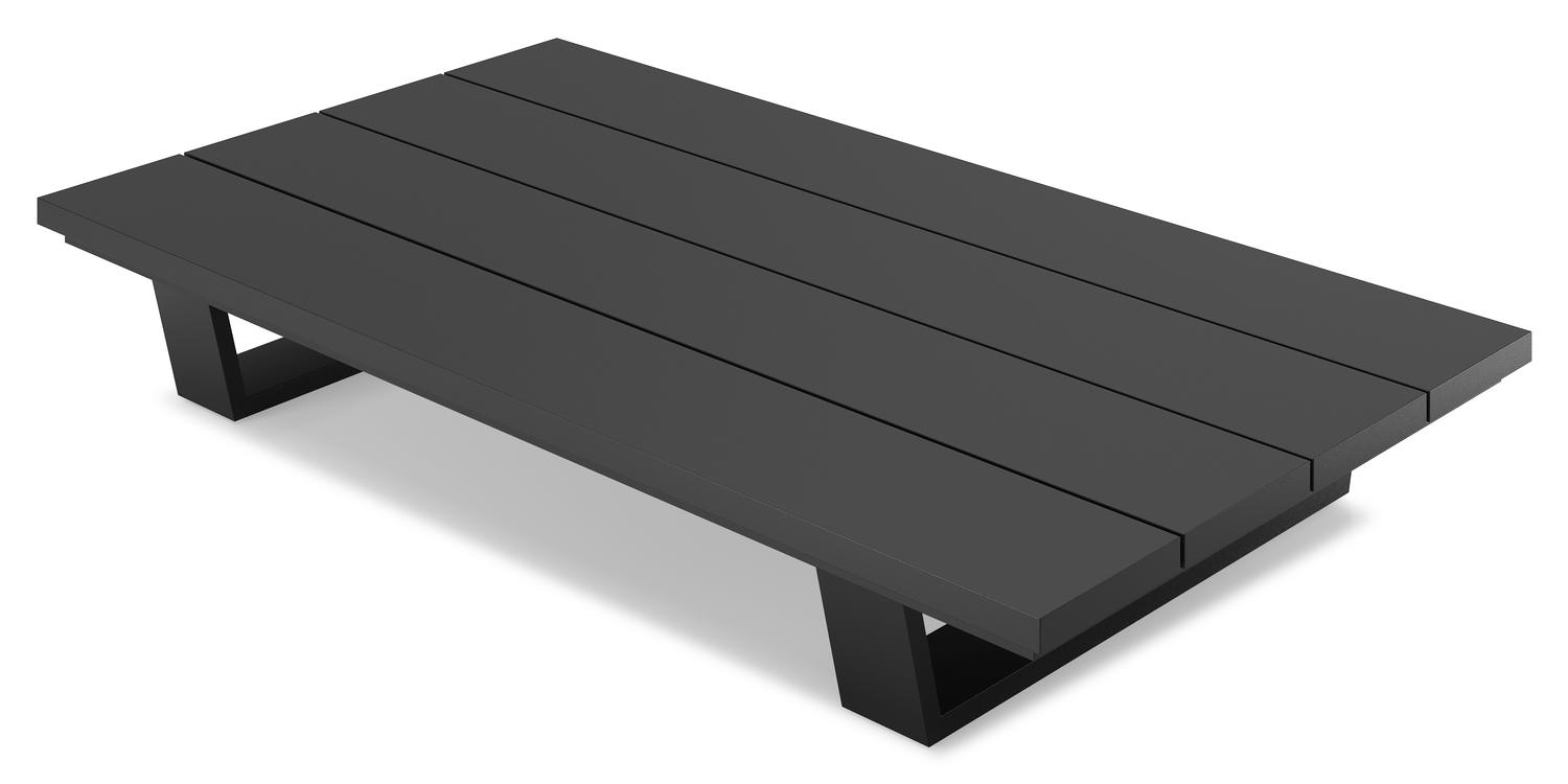 Table basse Pagino en aluminium noir - Lg 140 x larg. 79,5 x H 21 cm