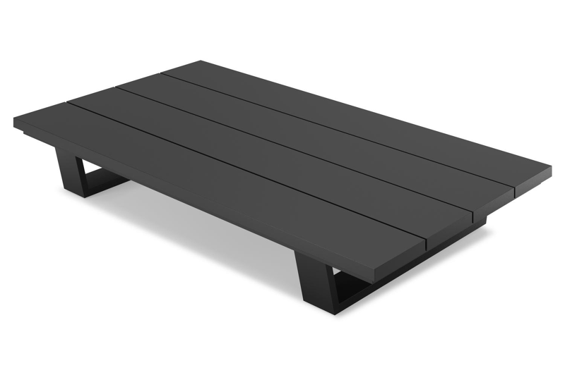 Table basse Pagino en aluminium noir - Lg 140 x larg. 79,5 x H 21 cm