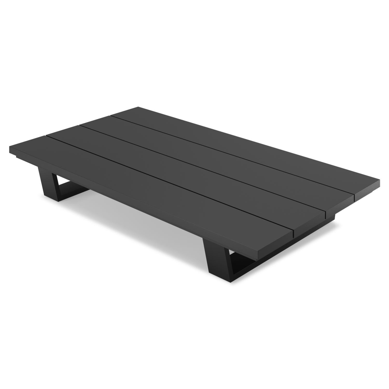 Pagino loungetafel in zwart aluminium - L 140 x B 79,5 x H 21 cm