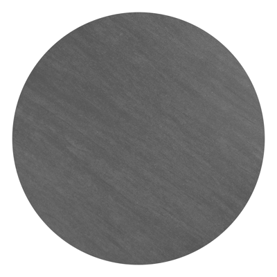 Amico low dining tuintafel rond in wit aluminium en volkeramiek Basalt Black - Dia. 148 x H 61 cm