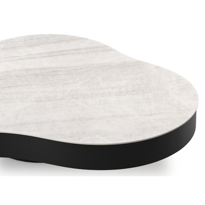 Lomano loungetafel cloud in zwart aluminium en volkeramiek Taj Mahal - L 131 x B 108 x H 25 cm