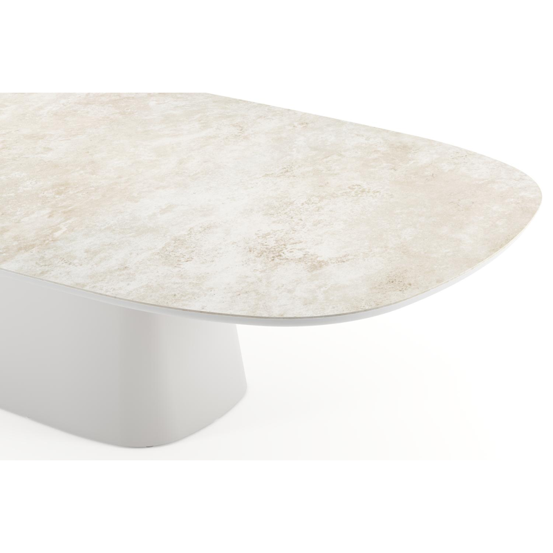 Amico tuintafel bombo xl in wit aluminium en volkeramiek Rapolano - L 320 x B 148 x H 73.5 cm