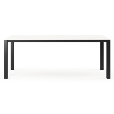 Como tuintafel rechthoekig in zwart aluminium en volkeramiek calista - L 200 x B 100 x H 75 cm