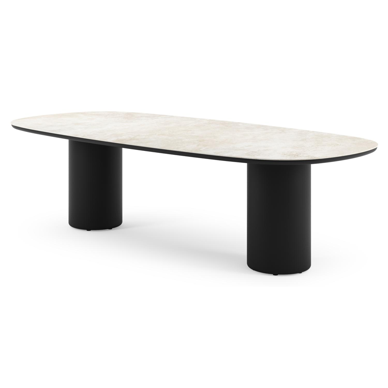 Amico tuintafel bombo in zwart aluminium en volkeramiek Rapolano - L 270 x B 125 x H 73.5 cm