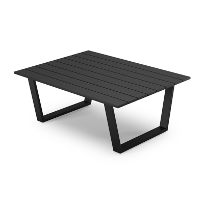 Alora loungetafel in zwart aluminium - L 77 x B 77 x H 35 cm