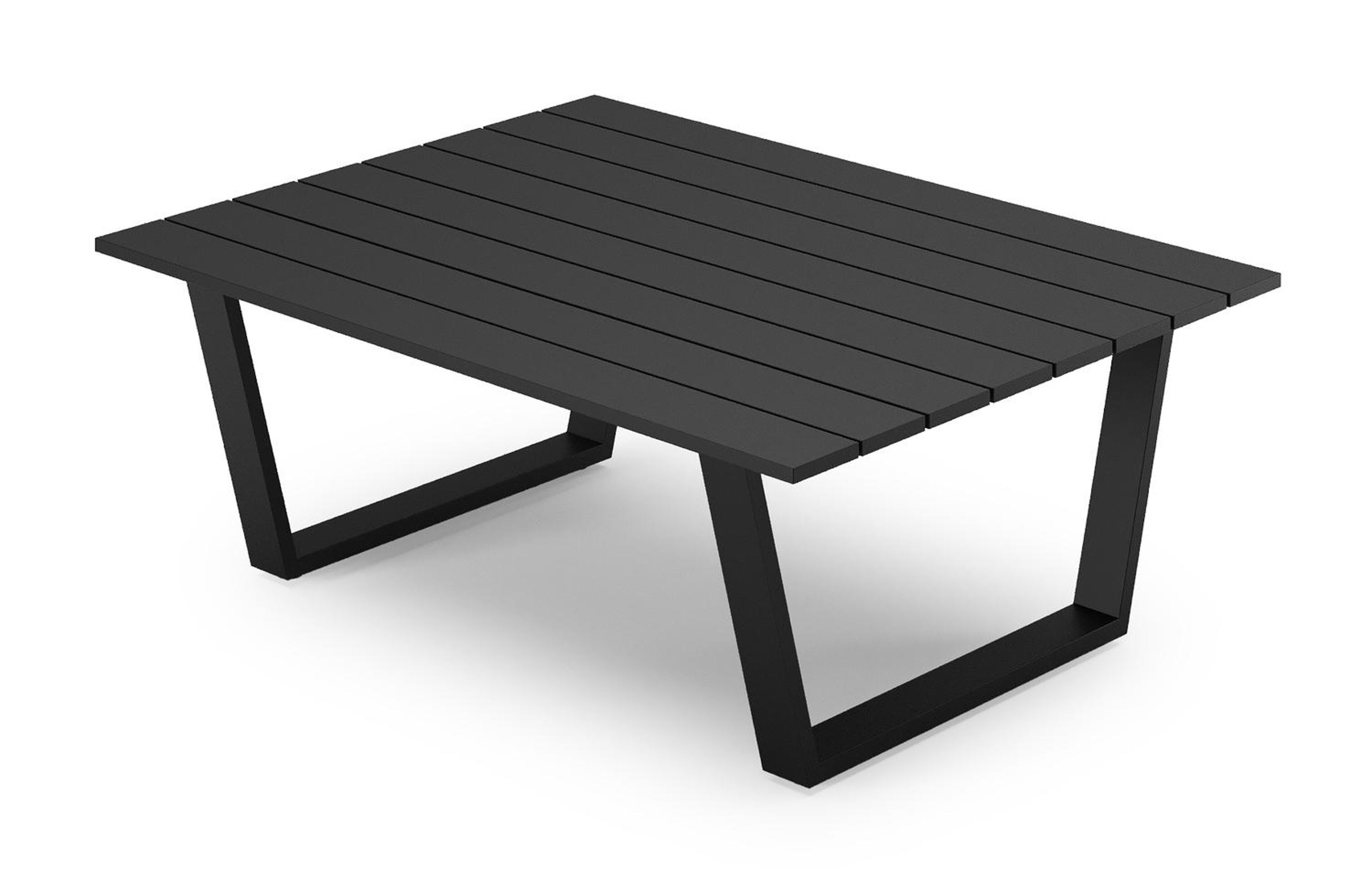 Alora loungetafel in zwart aluminium - L 77 x B 77 x H 35 cm