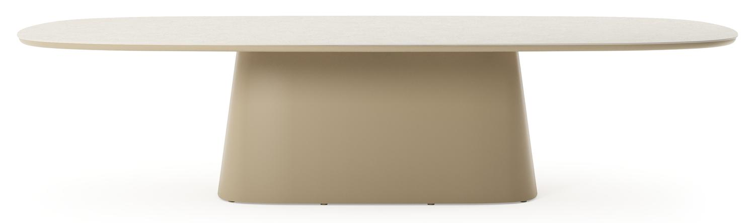 Amico tuintafel bombo xl in beige aluminium en volkeramiek Shilin - L 320 x B 148 x H 73.5 cm