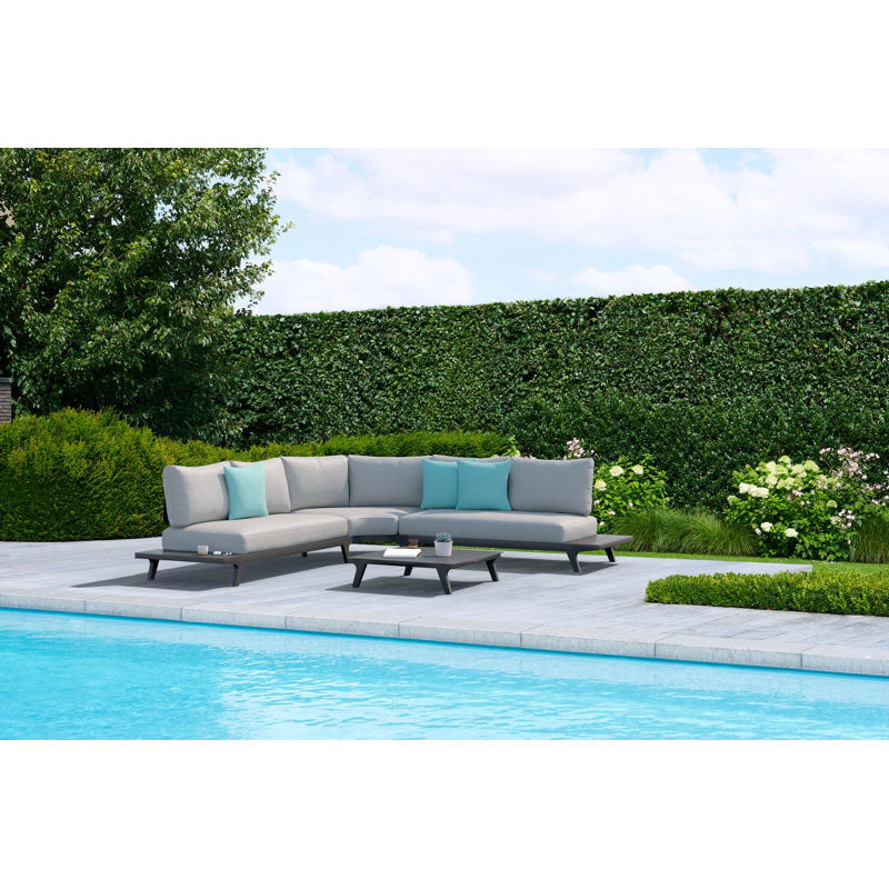 Bolzano loungetafel in zwart aluminium - L 83,5 x B 83,5 x H 30