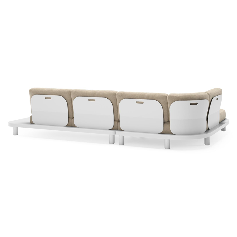 Donato loungehoek in wit aluminium met all weather cosytica Althea Chalk kussen
