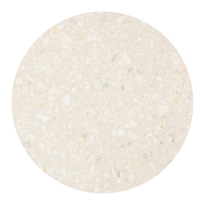 Table de jardin Fano ronde en aluminium beige et céramique pleine Retrostone - Diam. 130 cm