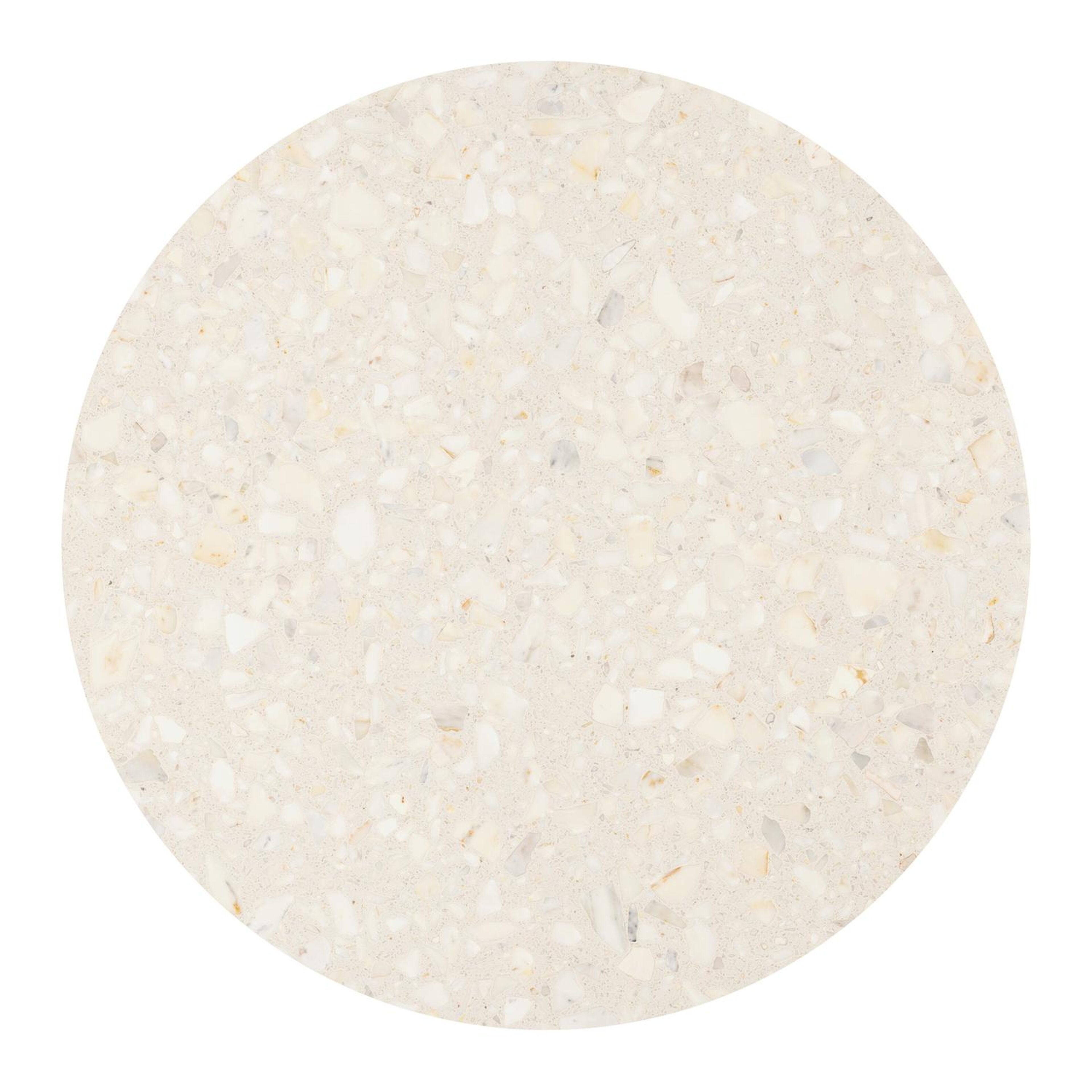 Fano tuintafel rond in beige aluminium en volkeramiek Retrostone Dia. 130 cm