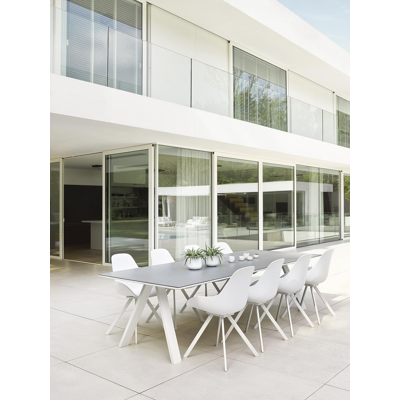 Cesano tafel wit-grijs - aluminium met tafelblad in volkeramiek - L  x B