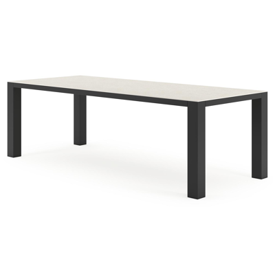 Table de jardin Nano en aluminium noir et céramique pleine shilin - Lg 240 x Larg. 100 x H 75 cm