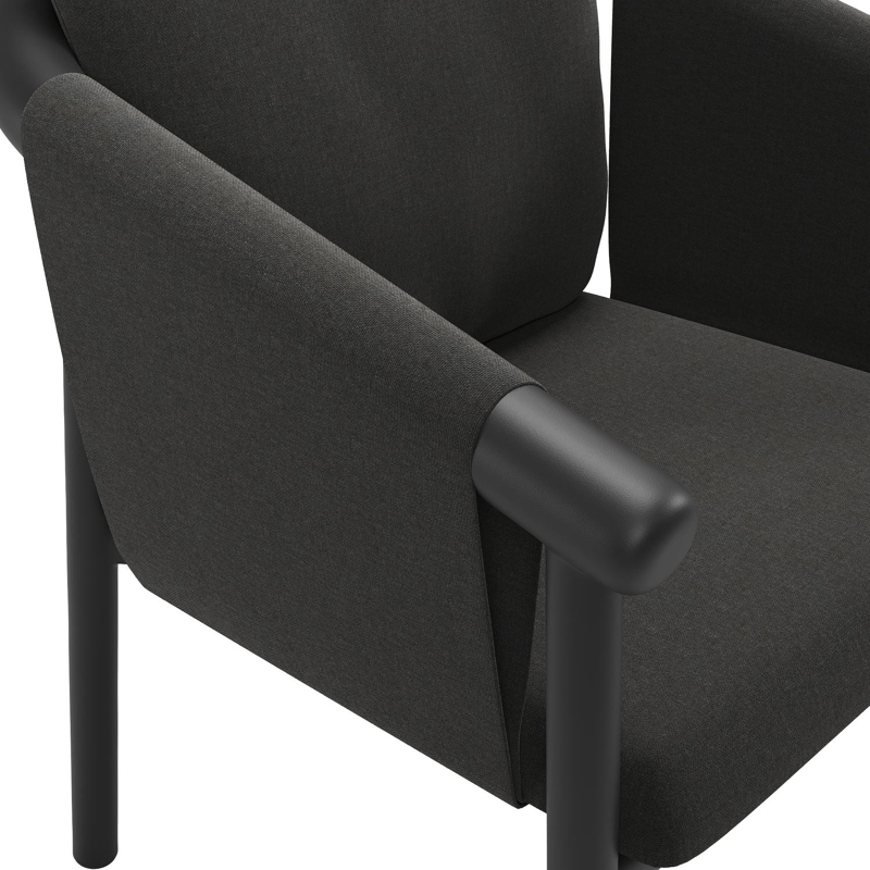 Amico stapelbare tuinstoel in zwart aluminium met stoelkussen in All Weather Sunbrella® Luxe Natte Sooty
