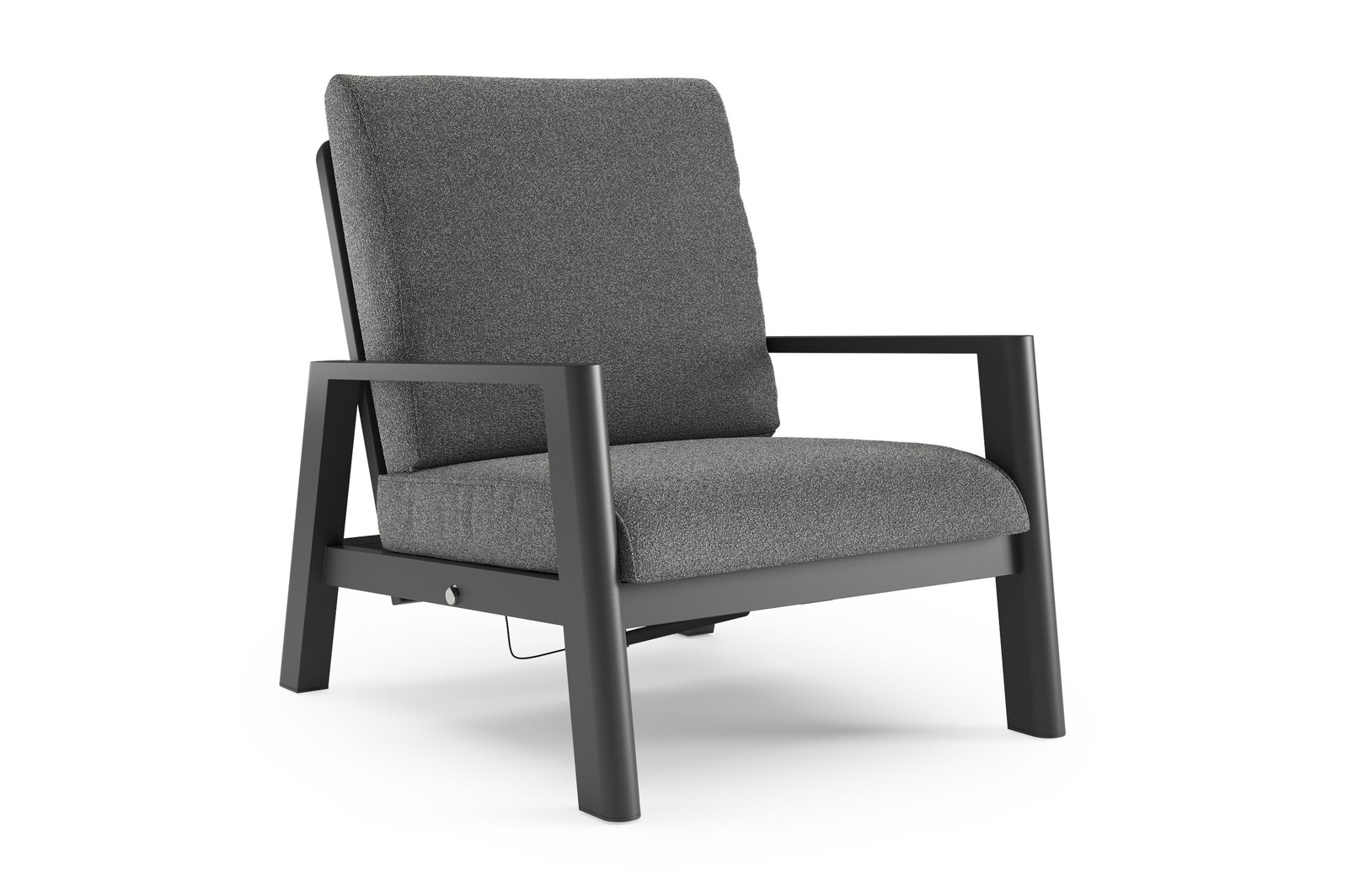 Cirello loungestoel in zwart aluminium met catania black all weather cosytica kussen