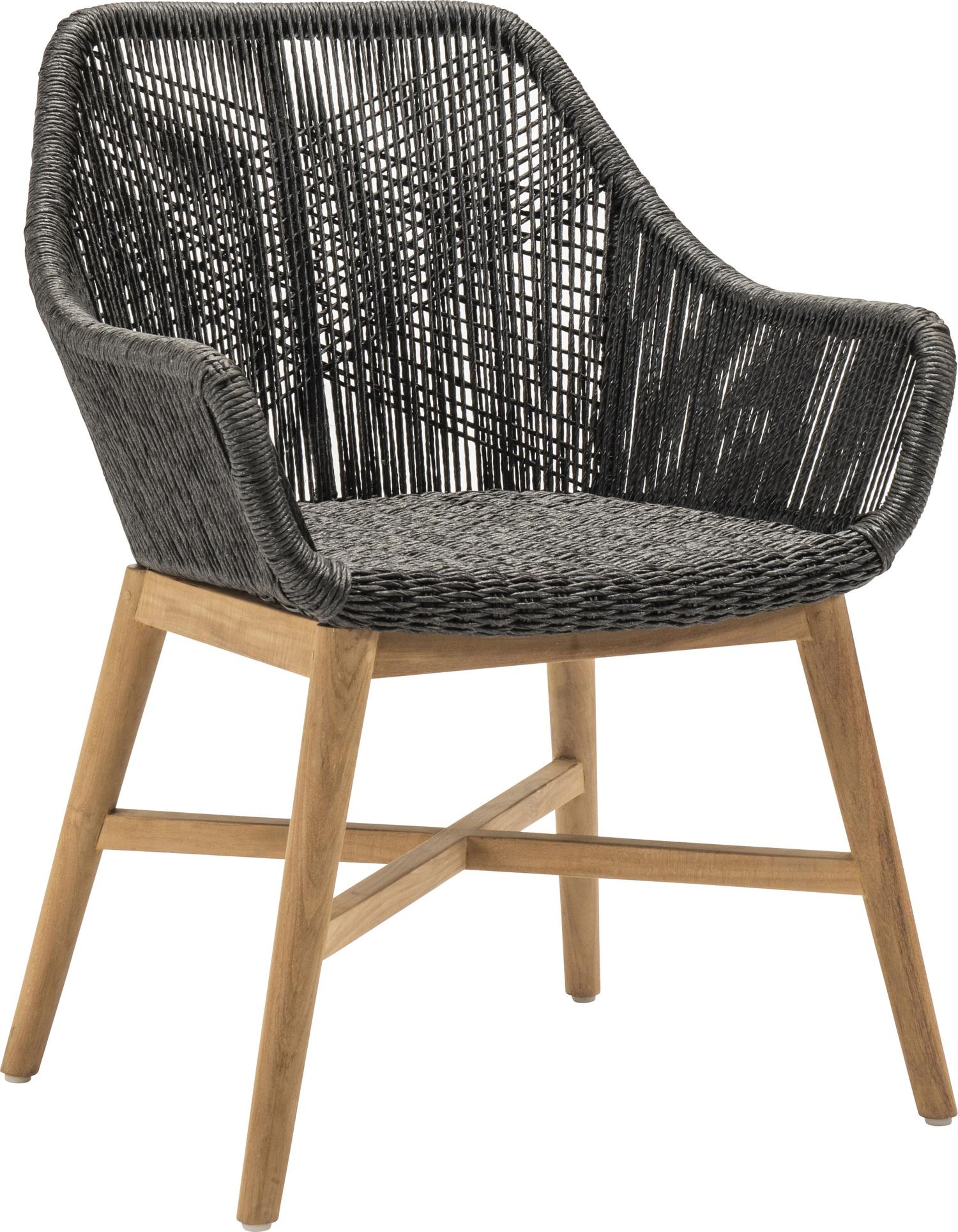 Borgo tuinstoel in teak en zwart wicker