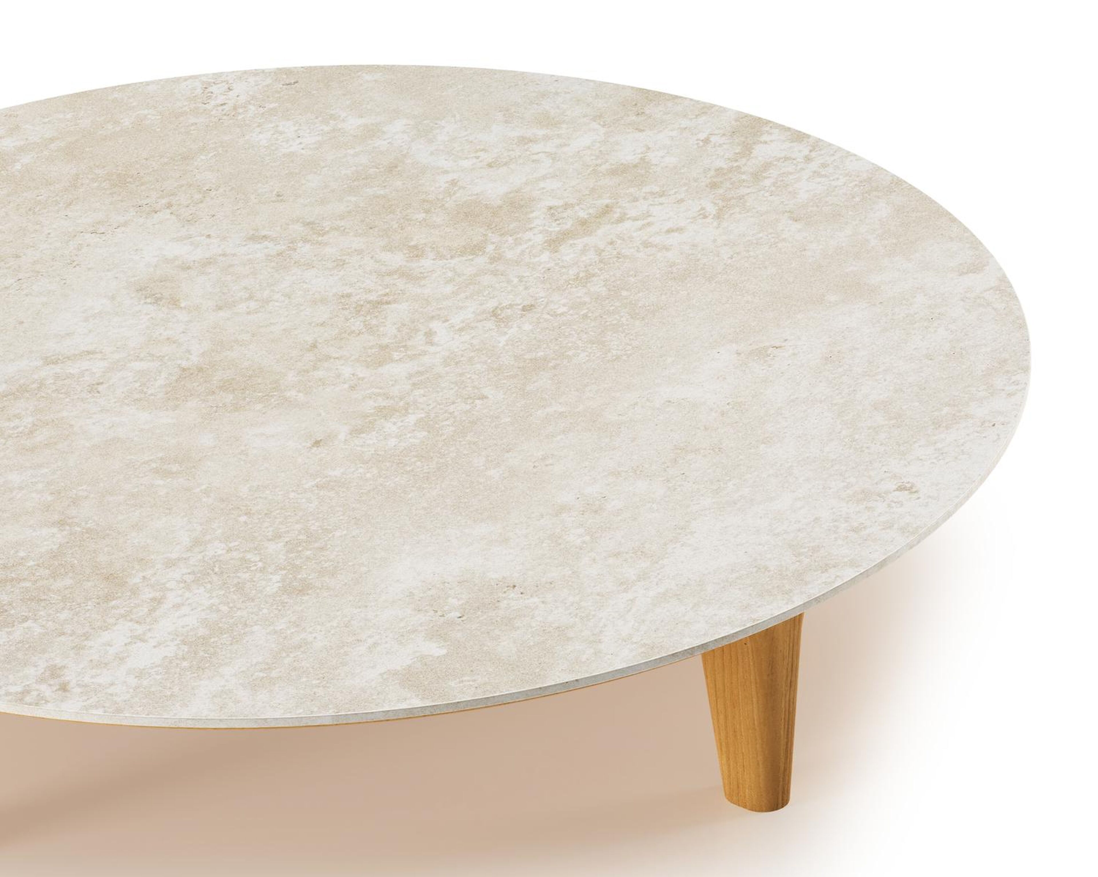Bomero loungetafel in teak and volkeramiek Rapolano - Dia. 85 cm - Dia. 85 x H 20 cm