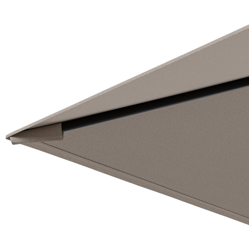 Calpe zweefparasol in zwart aluminium en beige Weather+ Softtouch parasoldoek - L1 270 x L2 270 cm met Calpe parasolvoet 70 kg met wielen