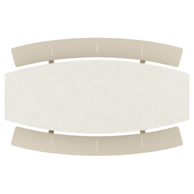 Forno picknicktafel bootvorm in beige aluminium en volkeramiek Shilin L 280 x B 112 cm