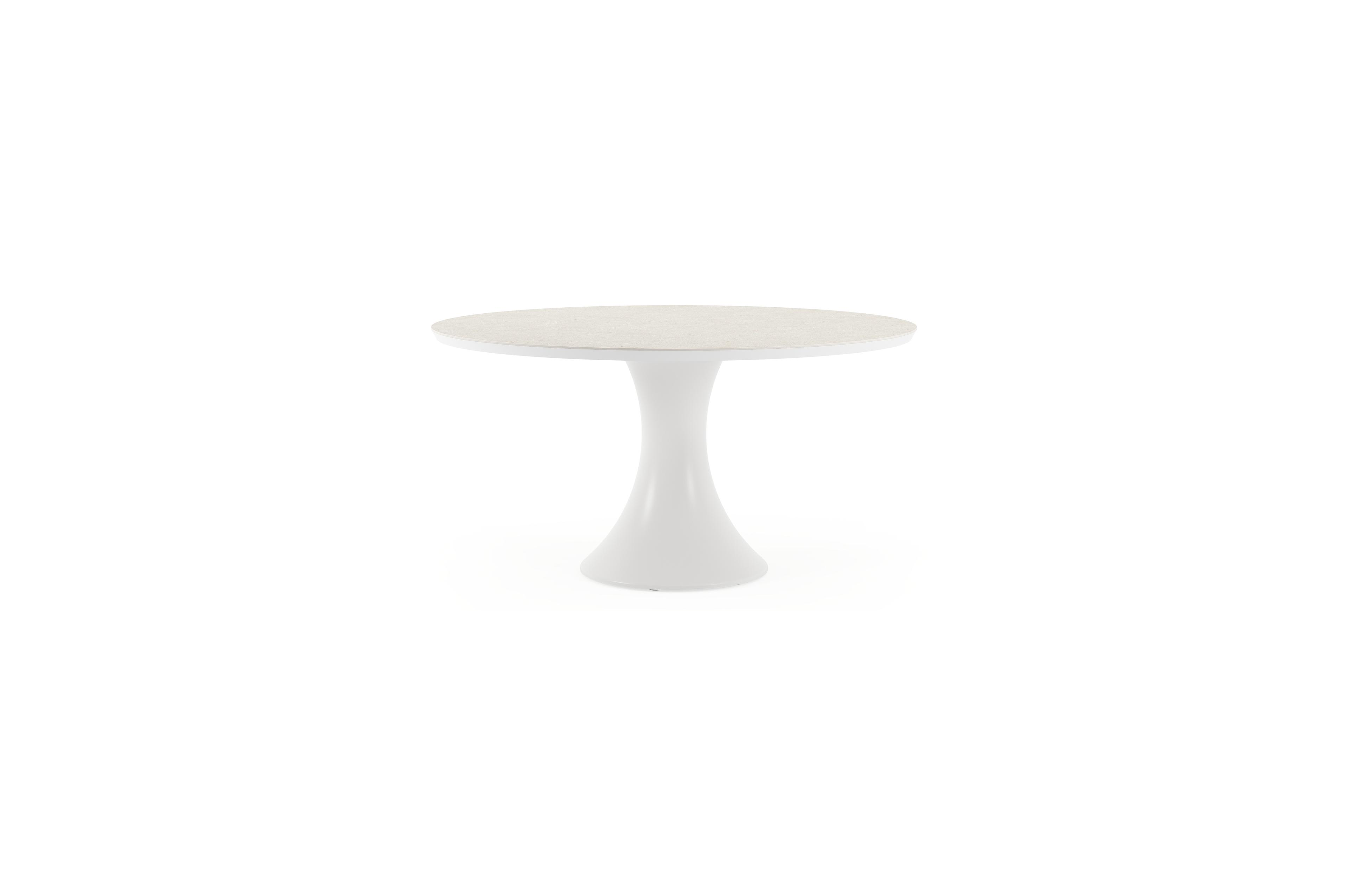 Fano tuintafel in wit aluminium en volkeramiek shilin - Dia. 148 x H 75 cm