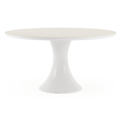 Fano tuintafel in wit aluminium en volkeramiek shilin - Dia. 148 x H 75 cm