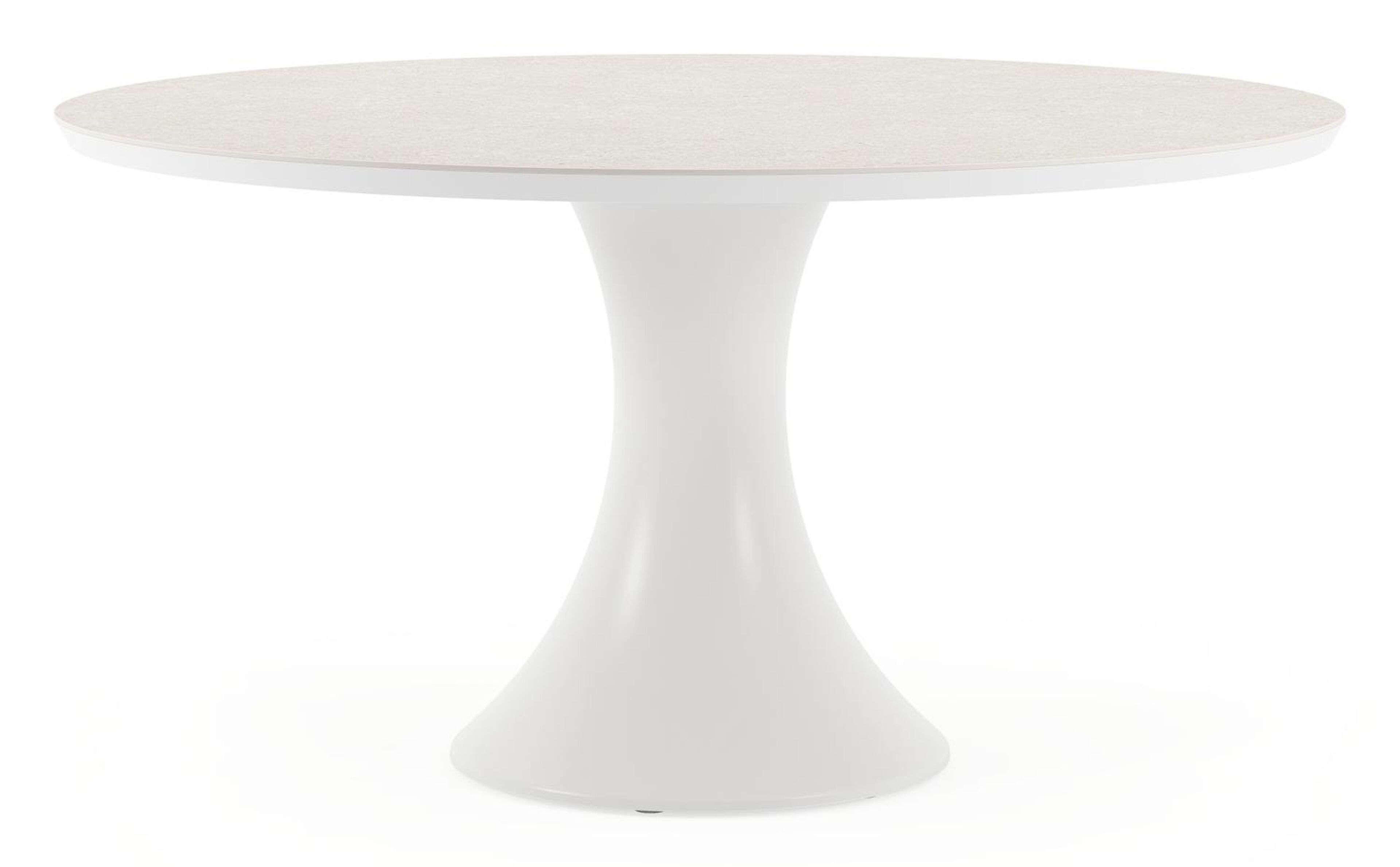 Fano tuintafel rond in wit aluminium en volkeramiek shilin - Dia. 148 x H 75 cm
