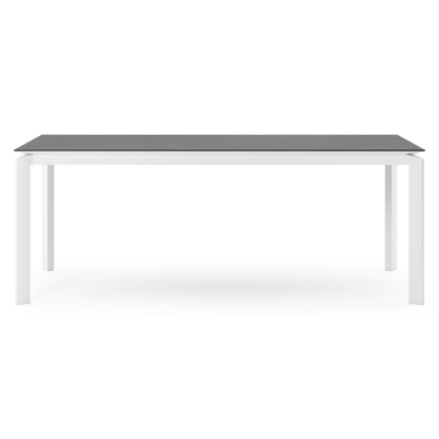 Cirello tuintafel rechthoekig in wit aluminium en volkeramiek Basalt Black - L 200 x B 100 x H 75 cm