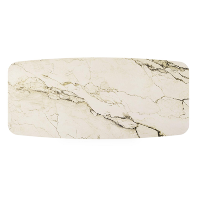 Cesano tuintafel bootvorm in zwart aluminium en volkeramiek colorado dunes - L 255 x B 115 x H 75 cm