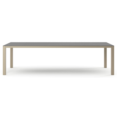 Como tuintafel rechthoekig in beige aluminium en volkeramiek Basalt Black - L 280 x B 110 x H 73 cm