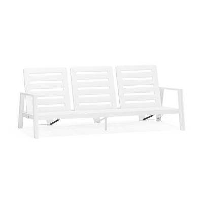 Cirello loungebank 3-zit in wit aluminium met savane nimbus all weather sunbrella® luxe kussen