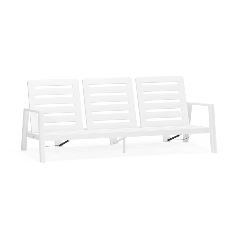 Cirello loungebank 3-zit in wit aluminium met savane nimbus all weather sunbrella® luxe kussen