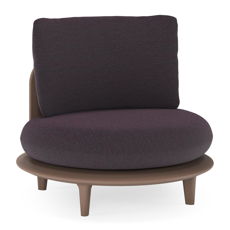 Fauteuil de jardin Bomero en aluminium taupe et coussins en all weather sunbrella® luxe tundra red