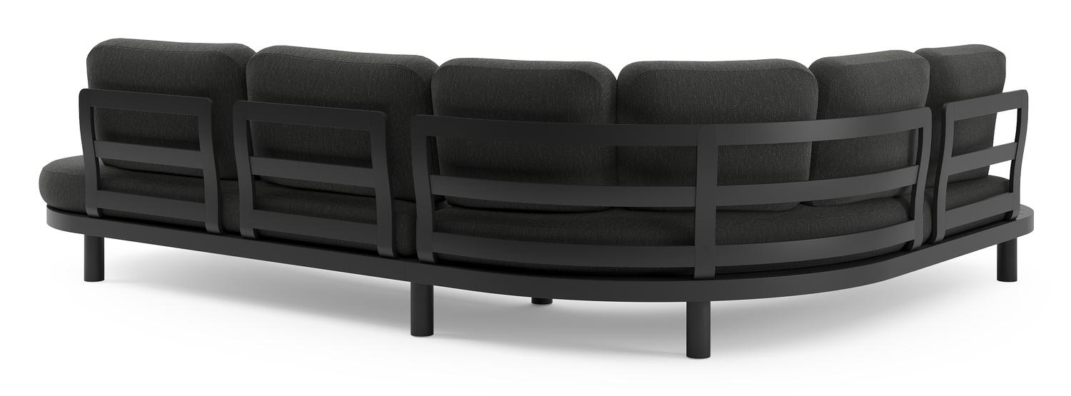 Palma loungehoek in zwart aluminium met sky black weather+ softtouch kussen