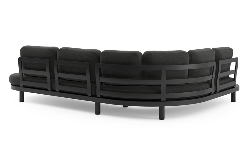Palma loungehoek in zwart aluminium met sky black weather+ softtouch kussen