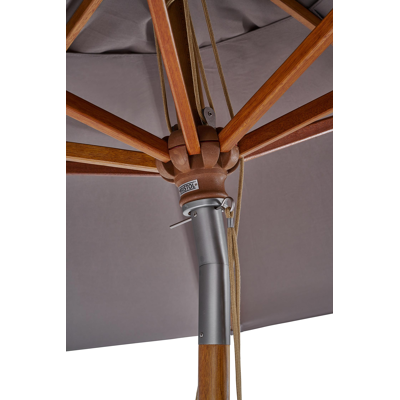 Catana staanparasol in  teak met coffee polyester parasoldoek - L1 300 x L2 400 cm (zonder voet)