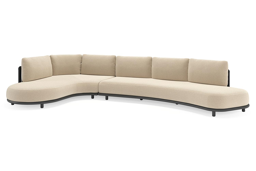 Chaise longue droite + 3-pl