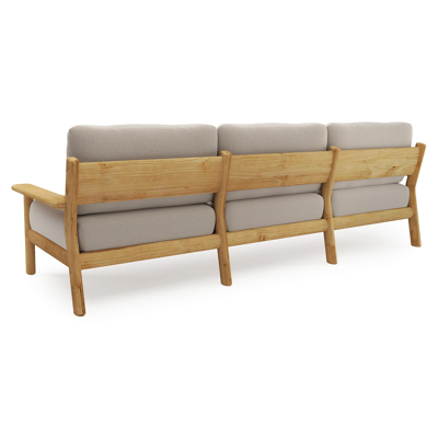 Amaro loungeset in teak met lopi fossil all weather sunbrella® luxe kussen