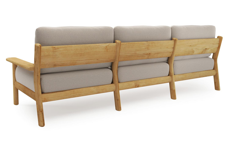 Amaro loungeset in teak met lopi fossil all weather sunbrella® luxe kussen