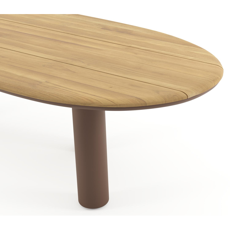 Amico tuintafel organisch in taupe aluminium en teak - L 280 x B 120 x H 73.5 cm